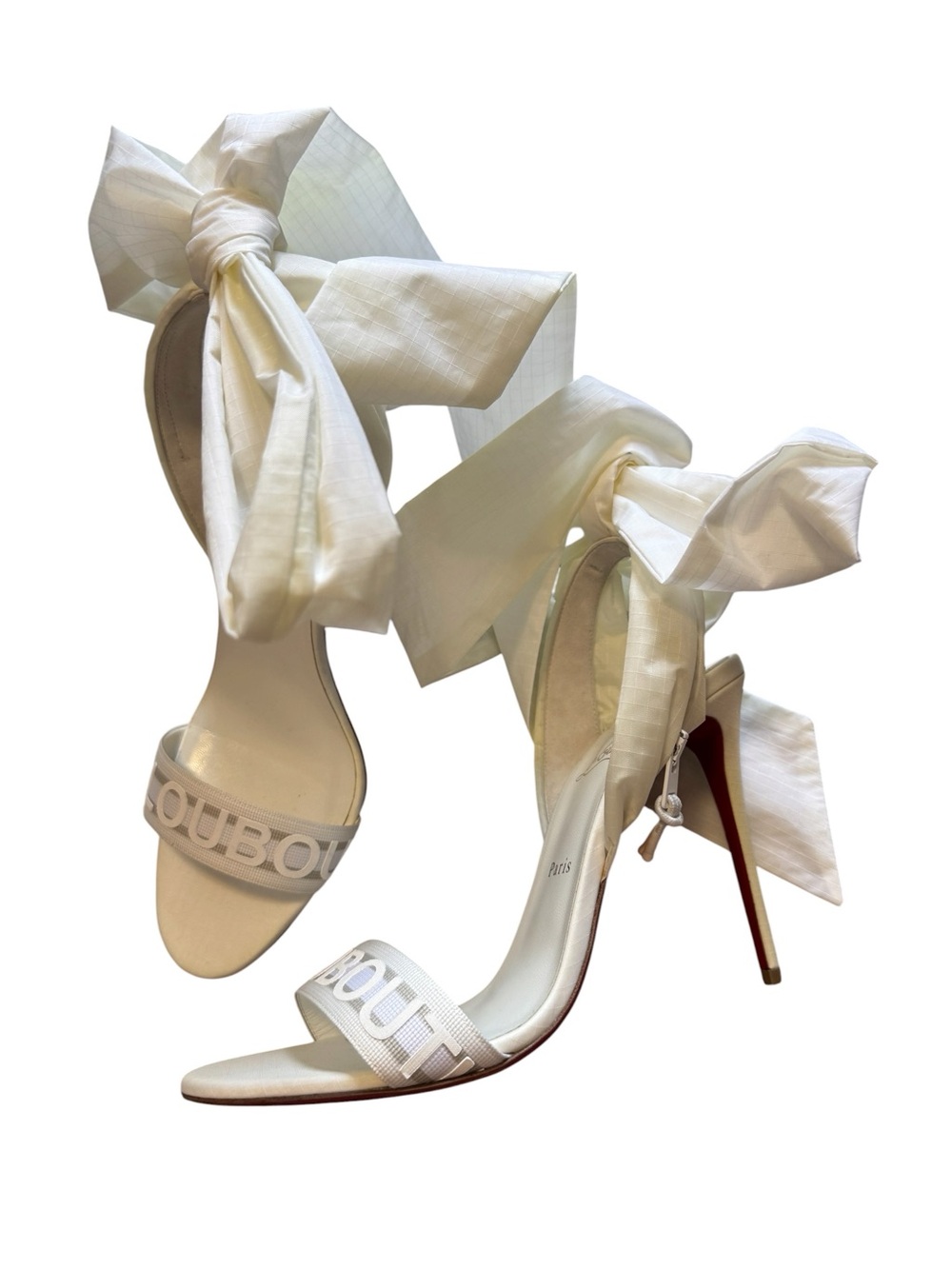 Christian Louboutin White wind around Bow Stiletto Sandals